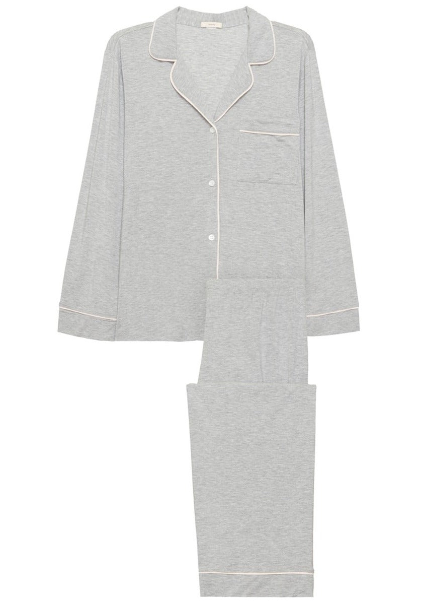 Gisele Ivory/Navy Long Sleeve Pant Set