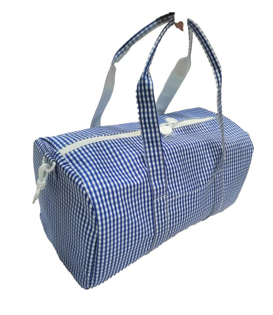 Royal Gingham Weekender Duffel Bag