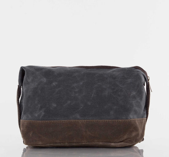 Load image into Gallery viewer, Slate Waxed Canvas Dopp Kit
