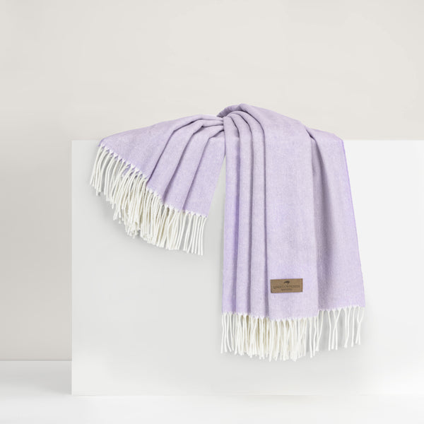 Lilac Italian Herringbone Throw Blanket
