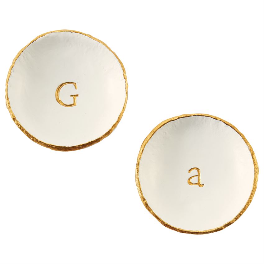 Gold Foil Initial Trinket Tray