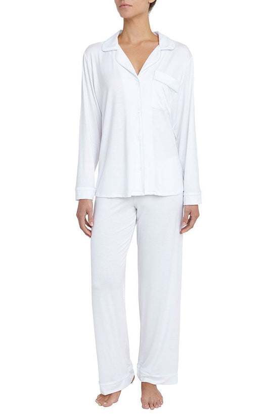 Load image into Gallery viewer, Gisele White/Water Blue Long Sleeve Pant Set
